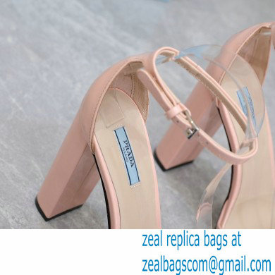 Prada Heel 12.5cm platform 2.5cm Ankle-Strap Pumps Patent Light Pink 2023