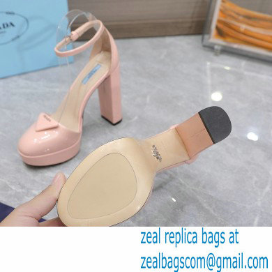 Prada Heel 12.5cm platform 2.5cm Ankle-Strap Pumps Patent Light Pink 2023