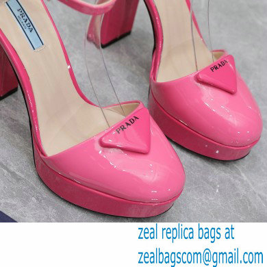 Prada Heel 12.5cm platform 2.5cm Ankle-Strap Pumps Patent Pink 2023