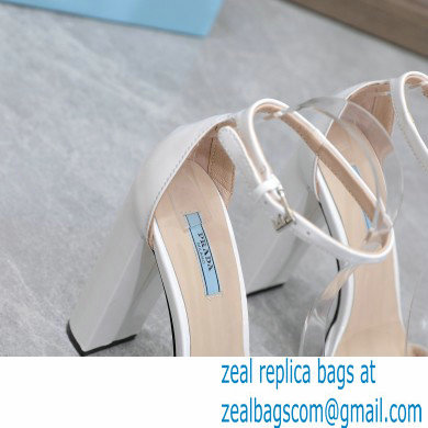 Prada Heel 12.5cm platform 2.5cm Ankle-Strap Pumps Patent White 2023