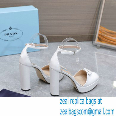 Prada Heel 12.5cm platform 2.5cm Ankle-Strap Pumps Patent White 2023