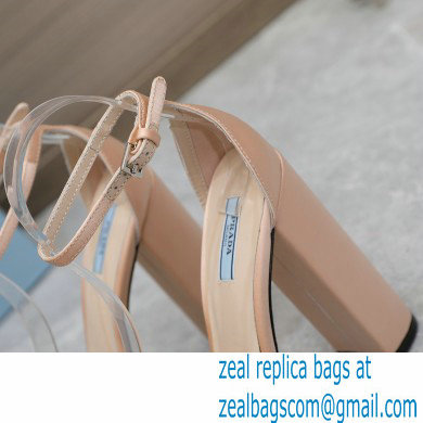 Prada Heel 12.5cm platform 2.5cm Ankle-Strap Pumps Satin Beige 2023