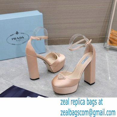 Prada Heel 12.5cm platform 2.5cm Ankle-Strap Pumps Satin Beige 2023