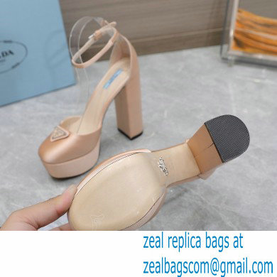 Prada Heel 12.5cm platform 2.5cm Ankle-Strap Pumps Satin Beige 2023