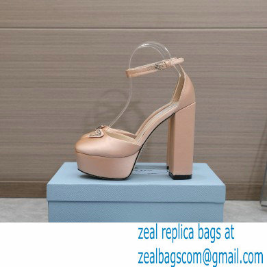 Prada Heel 12.5cm platform 2.5cm Ankle-Strap Pumps Satin Beige 2023