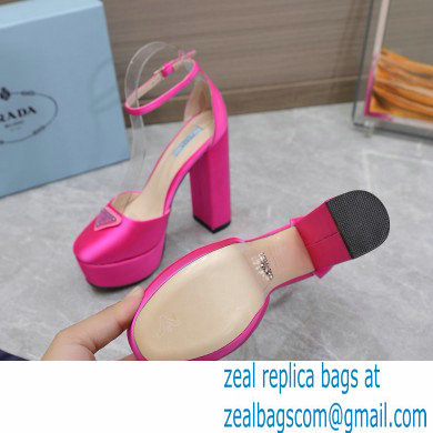 Prada Heel 12.5cm platform 2.5cm Ankle-Strap Pumps Satin Fuchsia 2023