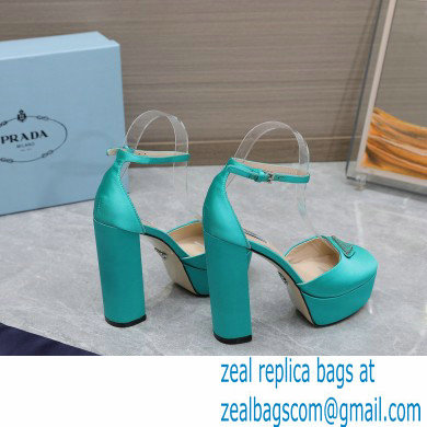 Prada Heel 12.5cm platform 2.5cm Ankle-Strap Pumps Satin Green 2023