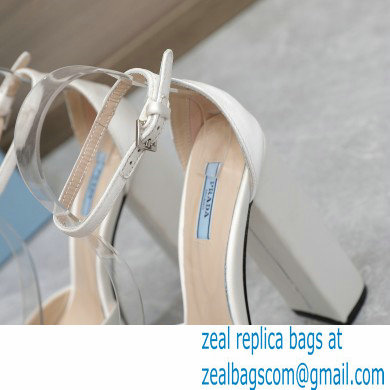 Prada Heel 12.5cm platform 2.5cm Ankle-Strap Pumps Satin White 2023 - Click Image to Close