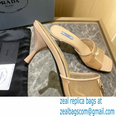 Prada Heel 6.5cm Plexiglas and patent leather sandals apricot 2022 - Click Image to Close