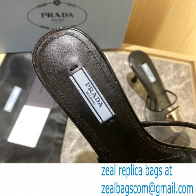 Prada Heel 6.5cm Plexiglas and patent leather sandals black 2022