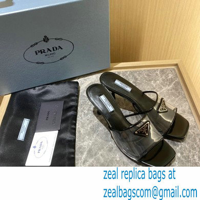 Prada Heel 6.5cm Plexiglas and patent leather sandals black 2022 - Click Image to Close