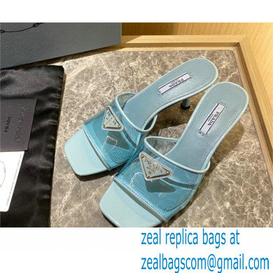 Prada Heel 6.5cm Plexiglas and patent leather sandals blue 2022