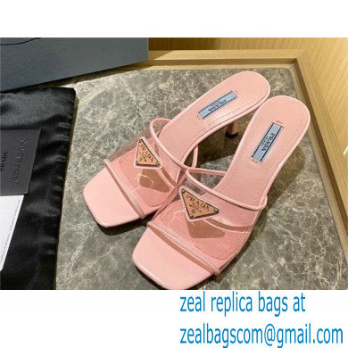 Prada Heel 6.5cm Plexiglas and patent leather sandals pink 2022 - Click Image to Close