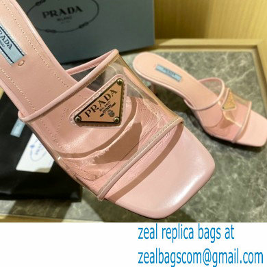 Prada Heel 6.5cm Plexiglas and patent leather sandals pink 2022
