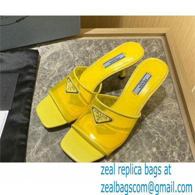 Prada Heel 6.5cm Plexiglas and patent leather sandals yellow 2022