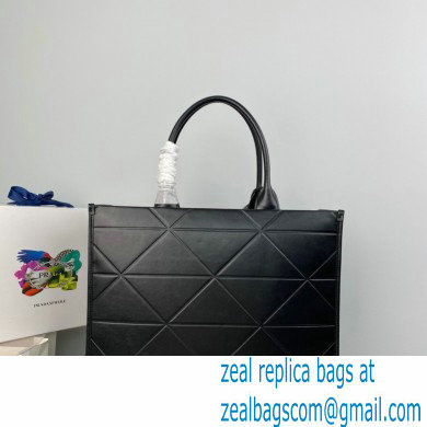 Prada Large leather Symbole bag with topstitching 1BA377 Black 2023