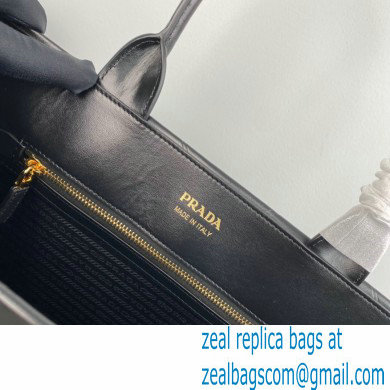 Prada Large leather Symbole bag with topstitching 1BA377 Black 2023