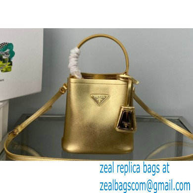 Prada Panier Saffiano leather Mini bag 1BA373 Gold 2023