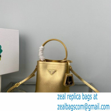 Prada Panier Saffiano leather Mini bag 1BA373 Gold 2023
