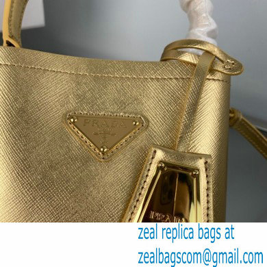 Prada Panier Saffiano leather Mini bag 1BA373 Gold 2023