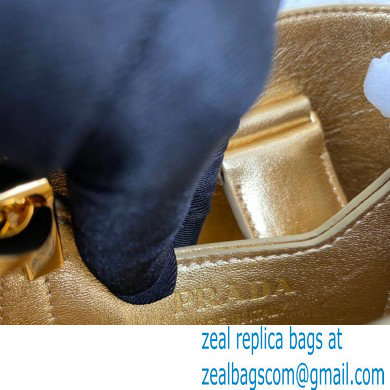Prada Panier Satin bag with Crystals 1BA373 Gold 2023