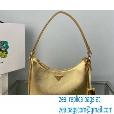 Prada Re-Edition 2005 Saffiano Leather Hobo Bag 1BC204 Gold 2023