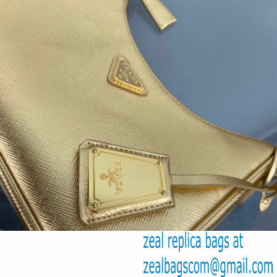 Prada Re-Edition 2005 Saffiano Leather Hobo Bag 1BC204 Gold 2023