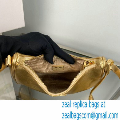 Prada Re-Edition 2005 Saffiano Leather Hobo Bag 1BC204 Gold 2023