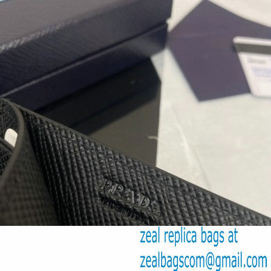 Prada Saffiano leather card holder 2MC223 Embossed triangle logo Black 2023