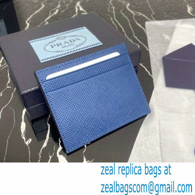 Prada Saffiano leather card holder 2MC223 Embossed triangle logo Blue 2023