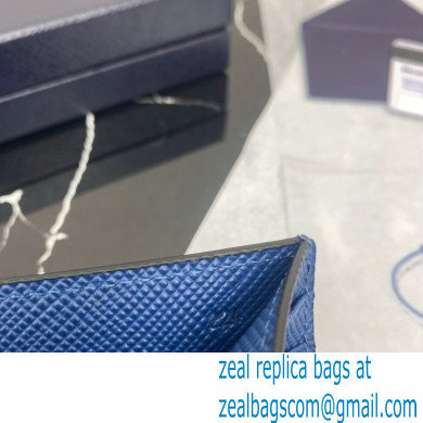 Prada Saffiano leather card holder 2MC223 Embossed triangle logo Blue 2023