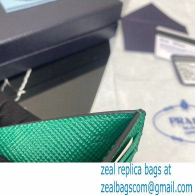 Prada Saffiano leather card holder 2MC223 Embossed triangle logo Green 2023