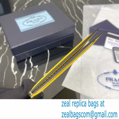 Prada Saffiano leather card holder 2MC223 Embossed triangle logo Yellow 2023