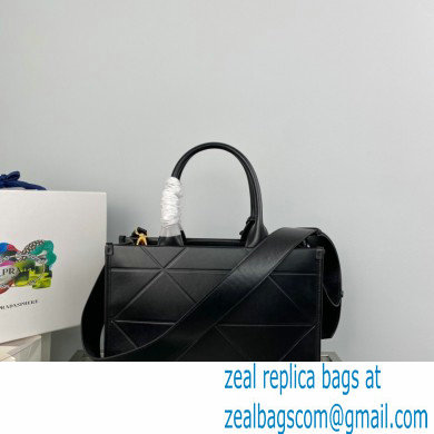 Prada Small leather Symbole bag with topstitching 1BA379 Black 2023