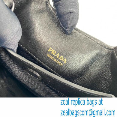 Prada Small nappa-leather tote bag with topstitching 1BG451 Black 2023 - Click Image to Close