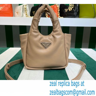 Prada Small padded Soft nappa-leather bag 1BA359 Beige 2023