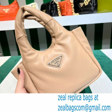 Prada Small padded Soft nappa-leather bag 1BA359 Beige 2023