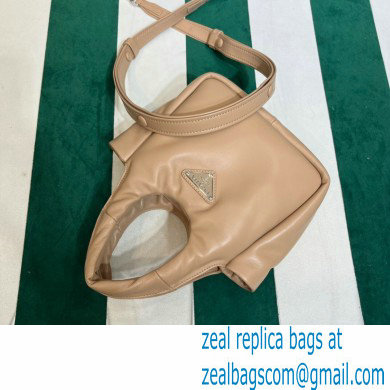 Prada Small padded Soft nappa-leather bag 1BA359 Beige 2023
