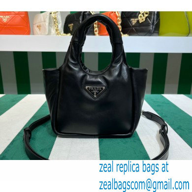 Prada Small padded Soft nappa-leather bag 1BA359 Black 2023