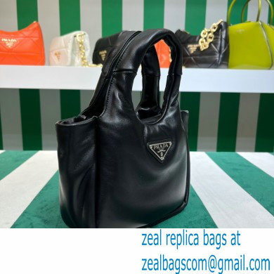 Prada Small padded Soft nappa-leather bag 1BA359 Black 2023