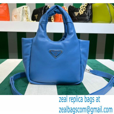 Prada Small padded Soft nappa-leather bag 1BA359 Blue 2023