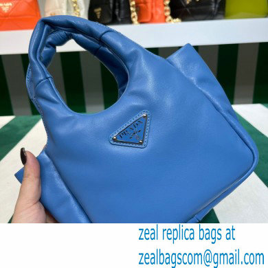 Prada Small padded Soft nappa-leather bag 1BA359 Blue 2023