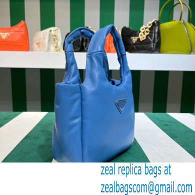 Prada Small padded Soft nappa-leather bag 1BA359 Blue 2023