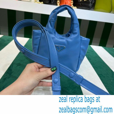 Prada Small padded Soft nappa-leather bag 1BA359 Blue 2023