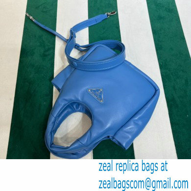 Prada Small padded Soft nappa-leather bag 1BA359 Blue 2023