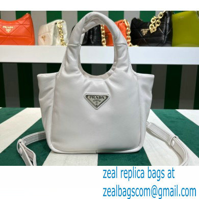 Prada Small padded Soft nappa-leather bag 1BA359 White 2023