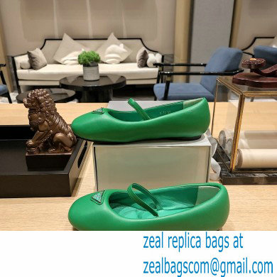Prada Soft padded nappa leather ballerinas 1F122N Green 2023