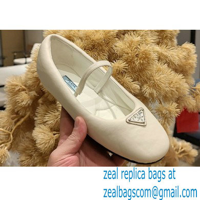 Prada Soft padded nappa leather ballerinas 1F122N White 2023