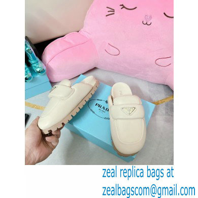 Prada Soft padded nappa leather sabots 1S084N Creamy 2023