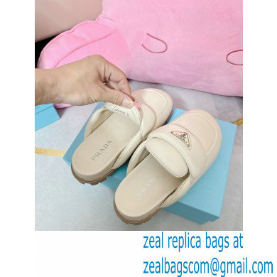 Prada Soft padded nappa leather sabots 1S084N Creamy 2023